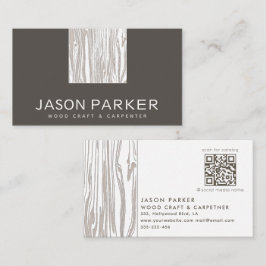 Tarjeta De Visita Madera tallada carpintero profesional moderno códi