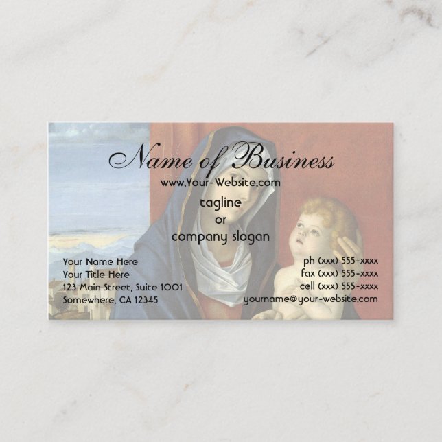 Tarjeta De Visita Madonna e hijo de Giovanni Bellini (Anverso)