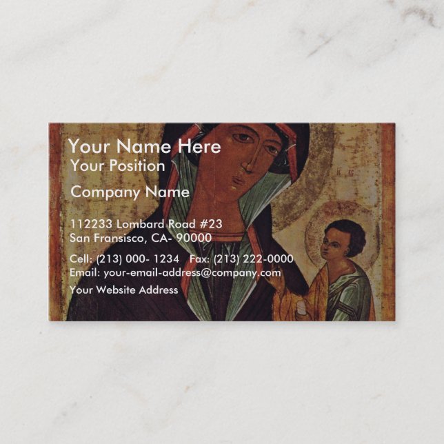 Tarjeta De Visita Madonna georgiano de Meister Der Schule Von (Anverso)