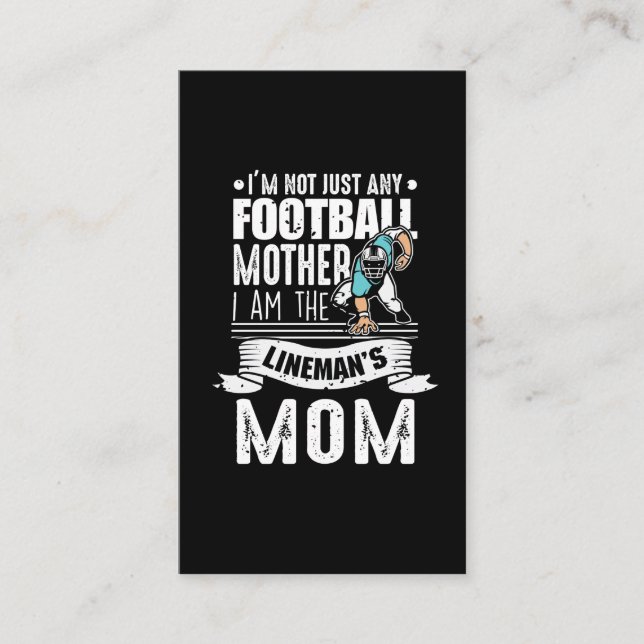 Tarjeta De Visita Madre de fútbol, hijo de Lineman, orgulloso (Anverso)