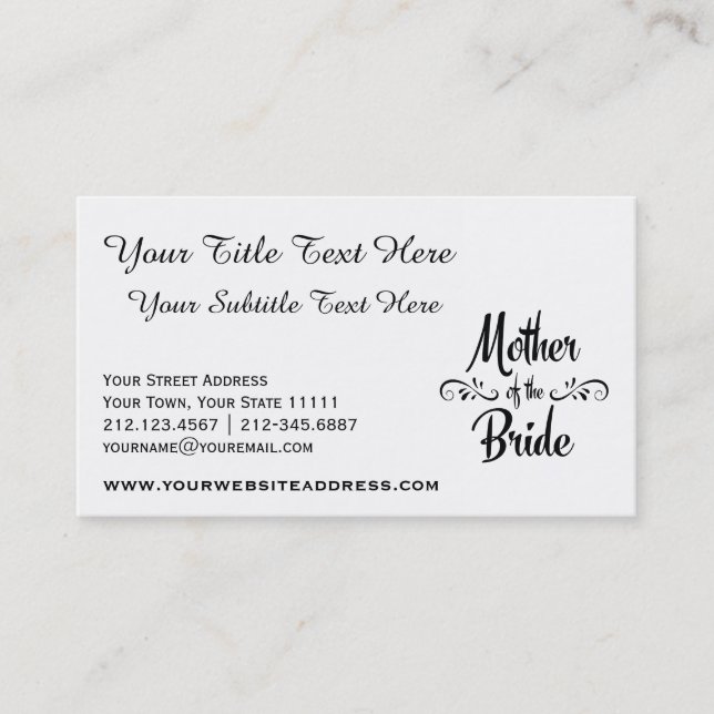 Tarjeta De Visita Madre de la novia - cena divertida del ensayo (Anverso)