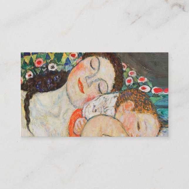 Tarjeta De Visita Madre e hijo durmiendo (Anverso)