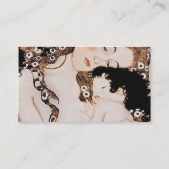 Tarjeta De Visita Madre e hijo Gustav Klimt (Anverso)
