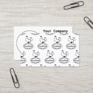 Tarjeta De Visita Madre Hen nidificando en un huevo de monograma