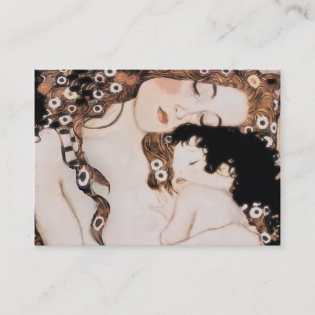 Tarjeta De Visita Madre y niño Gustavo Klimt (Anverso)