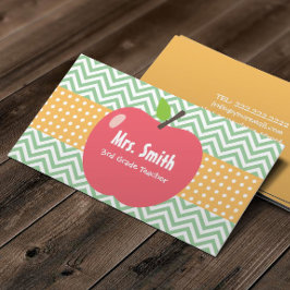 Tarjeta De Visita Maestra Cute rayas de chevron de Apple