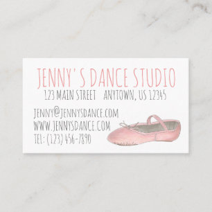 Tarjeta De Visita Maestra de Dance Studio Ballet rosa Shoe Ballerina