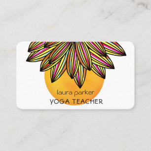 Tarjeta De Visita Maestra de meditación de yoga B de flor amarillo r