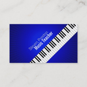 Tarjeta De Visita Maestra de Música   Claves de piano azul