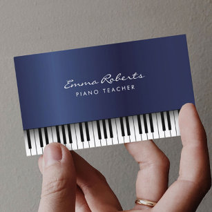 Tarjeta De Visita Maestra de música de piano Royal Blue Musical