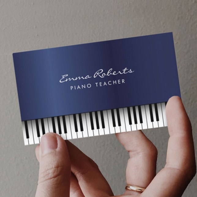 Tarjeta De Visita Maestra de música de piano Royal Blue Musical (Subido por el creador)