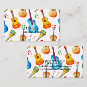 Tarjeta De Visita Maestra de Música Guitarra Maestría Mariachi Banda