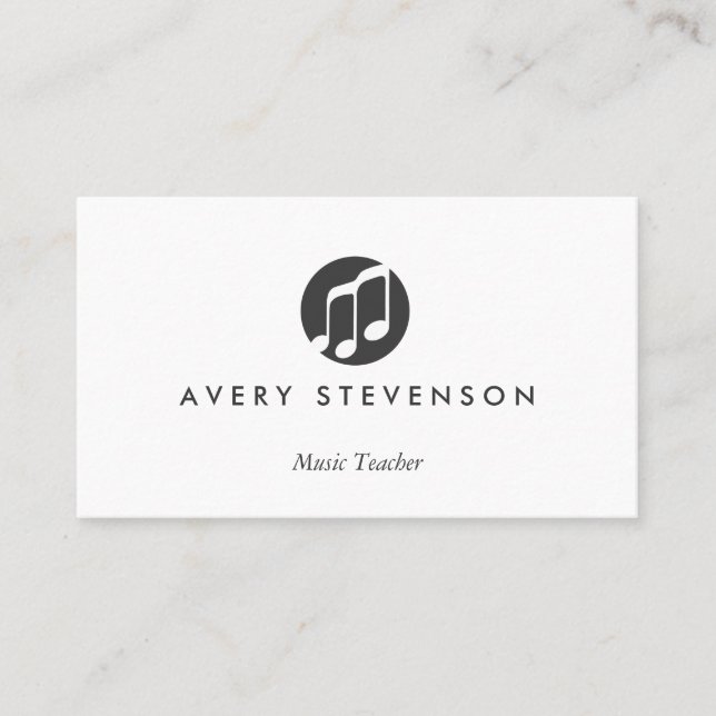 Tarjeta De Visita Maestra de Música, Notas de Música, Músico (Anverso)