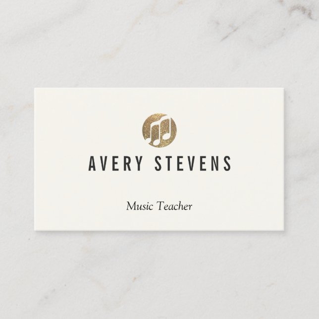Tarjeta De Visita Maestra de Música, Notas de Música, Músico (Anverso)