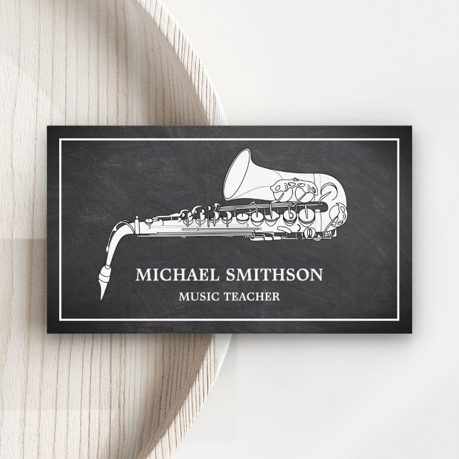 Tarjeta De Visita Maestra de Música Saxofoniana Blanca de pizarra ne (Subido por el creador)