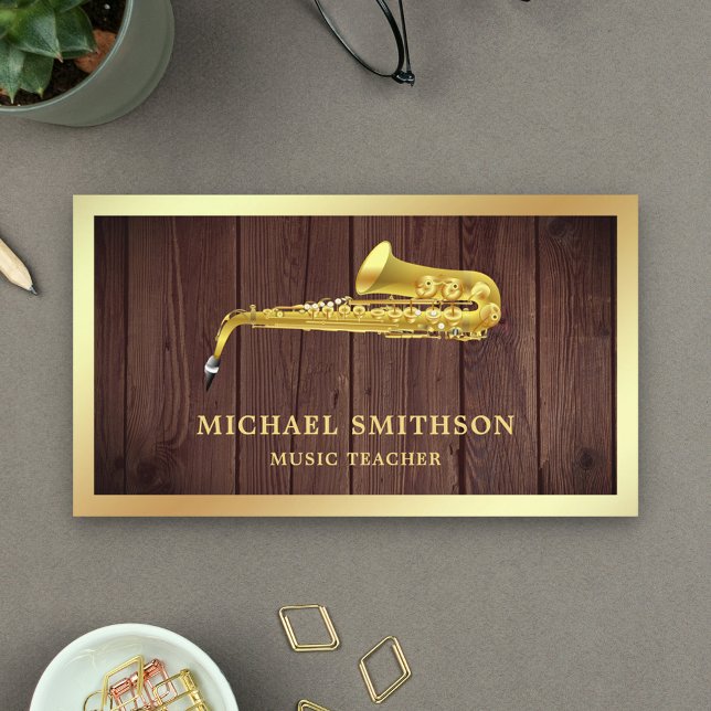 Tarjeta De Visita Maestra de Música Saxofónica de Relieve metalizado (Subido por el creador)