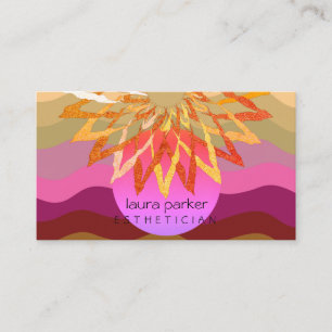 Tarjeta De Visita Maestra de Yoga de Flor Amarillo Rosa Lotus