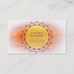 Tarjeta De Visita Maestra de Yoga Mandala Watercolor Masaje Holístic