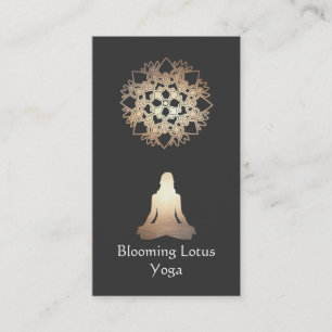 Tarjeta De Visita Maestra de Yoga Meditación Pose Gold Lotus