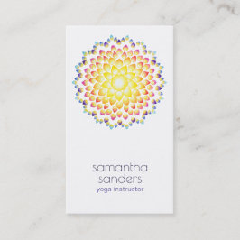 Tarjeta De Visita Maestra de Yoga Radiance Rainbow Mandala Art