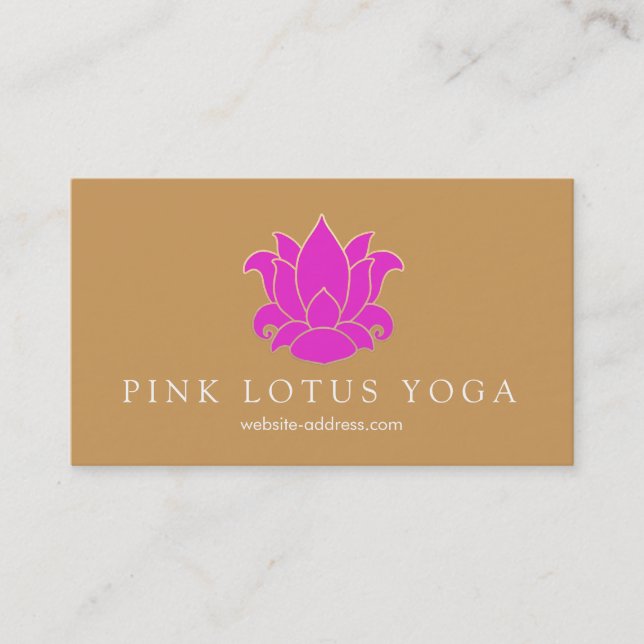 Tarjeta De Visita Maestra de Yoga y Meditación Rosa Lotus (Anverso)