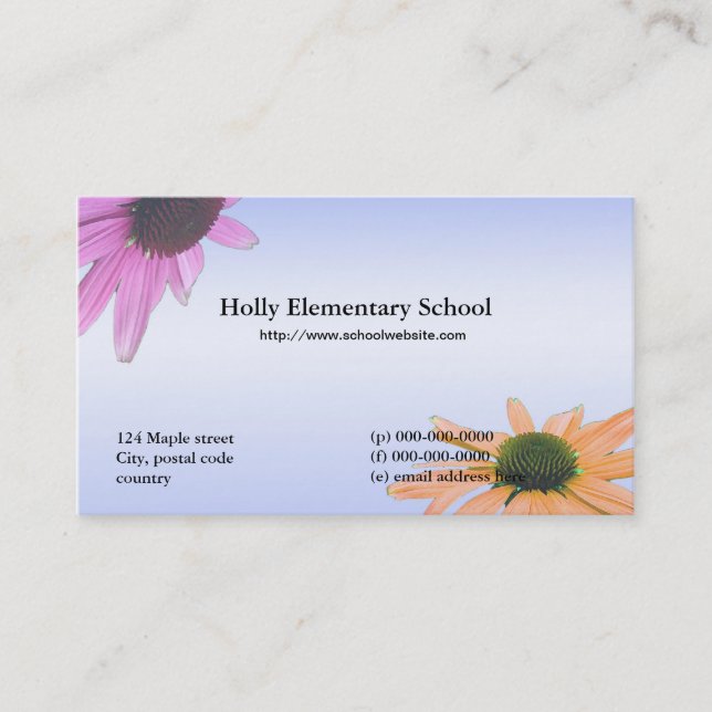 Tarjeta De Visita Maestra flores margarita (Anverso)
