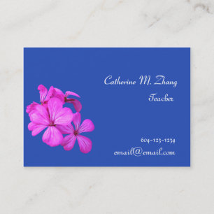 Tarjeta De Visita maestra, flores rosas