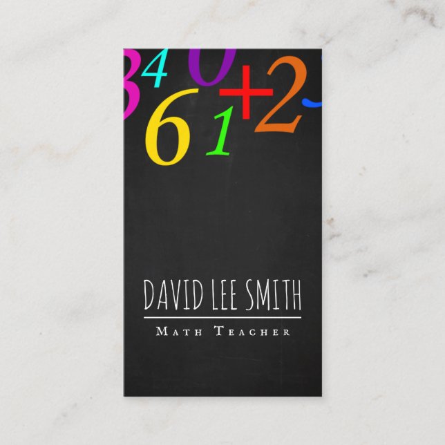 Tarjeta De Visita Maestra/Math Tutor (Anverso)