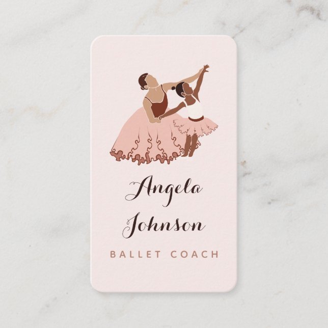 Tarjeta De Visita Maestra moderna de ballet Dance Ballerina Ilustrac (Anverso)