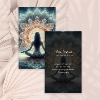 Tarjeta De Visita Maestra moderna de yoga Mandala Chica Yogi