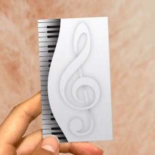 Tarjeta De Visita Maestra musical elegante Cayos de piano musical