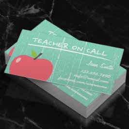 Tarjeta De Visita Maestra Tutor Rustic Green Wood Big Apple