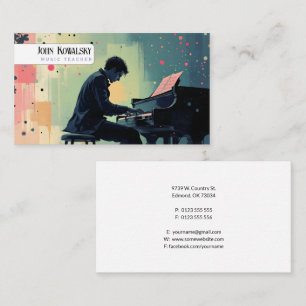 Tarjeta De Visita Maestría de Música   Claves de piano