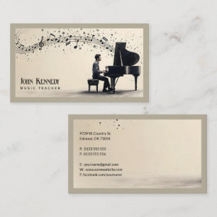 Tarjeta De Visita Maestría de Música   Claves de piano