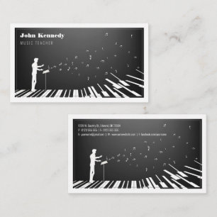 Tarjeta De Visita Maestría de Música   Claves de piano