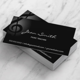 Tarjeta De Visita Maestría de Música Elegant Dark Clef