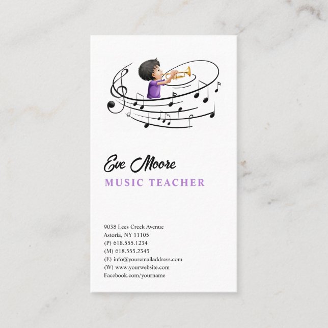 Tarjeta De Visita Maestría de Música | Profesional (Anverso)
