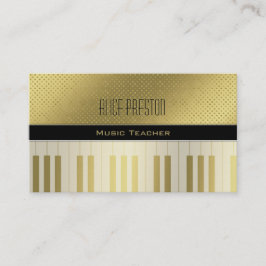 Tarjeta De Visita Maestría de Música | Puntos únicos del Polka dorad