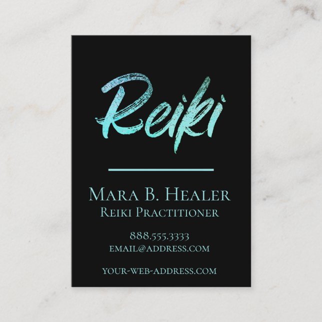Tarjeta De Visita *~* Maestría de Reiki o profesional de la energía (Anverso)