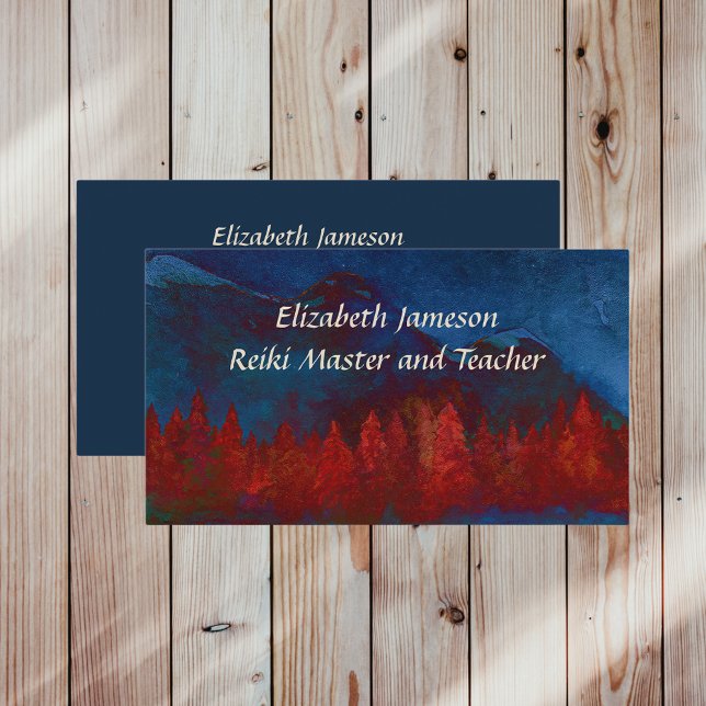 Tarjeta De Visita Maestría de Reiki y catedráticos Árboles Acuarela (Subido por el creador)