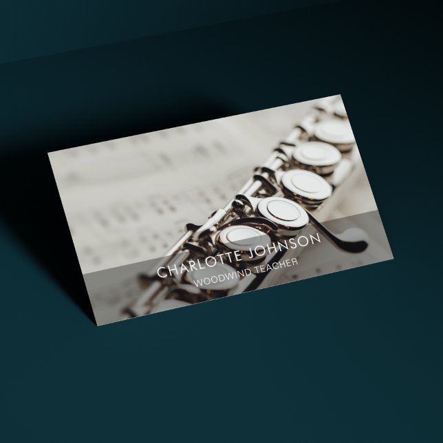 Tarjeta De Visita Maestría en Flauta de viento de madera elegante mo (Subido por el creador)