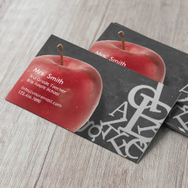 Tarjeta De Visita Maestría en la escuela de calkboard de Apple y alf