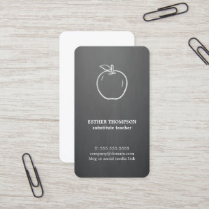 Tarjeta De Visita Maestría minimalista elegante de Apple blanco gris