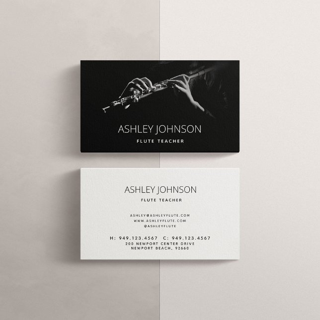 Tarjeta De Visita Maestría moderna en flauta, fotografía soloista en (Subido por el creador)
