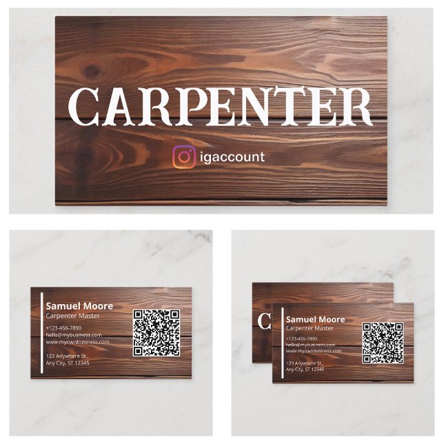 Tarjeta De Visita Maestro Carpintero Industria de la Madera (Carpenter Master Woodworking Industry Business Card
)