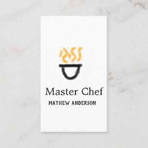 Tarjeta De Visita Maestro chef agregar nombre sartén negra humo de f