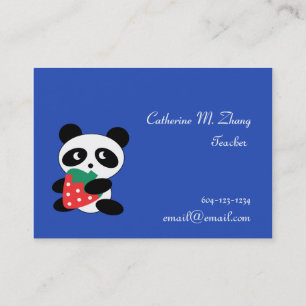 Tarjeta De Visita maestro de escuela, panda, fresa