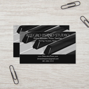 Tarjeta De Visita Maestro de música de piano clásico simple