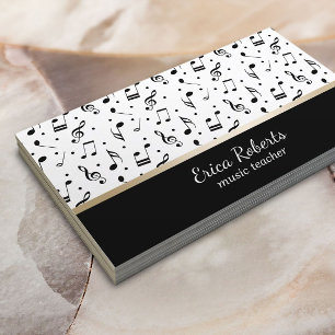 Tarjeta De Visita Maestro de música Patrón musical elegante