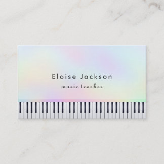 Tarjeta De Visita maestro de música pianista de colores pastel